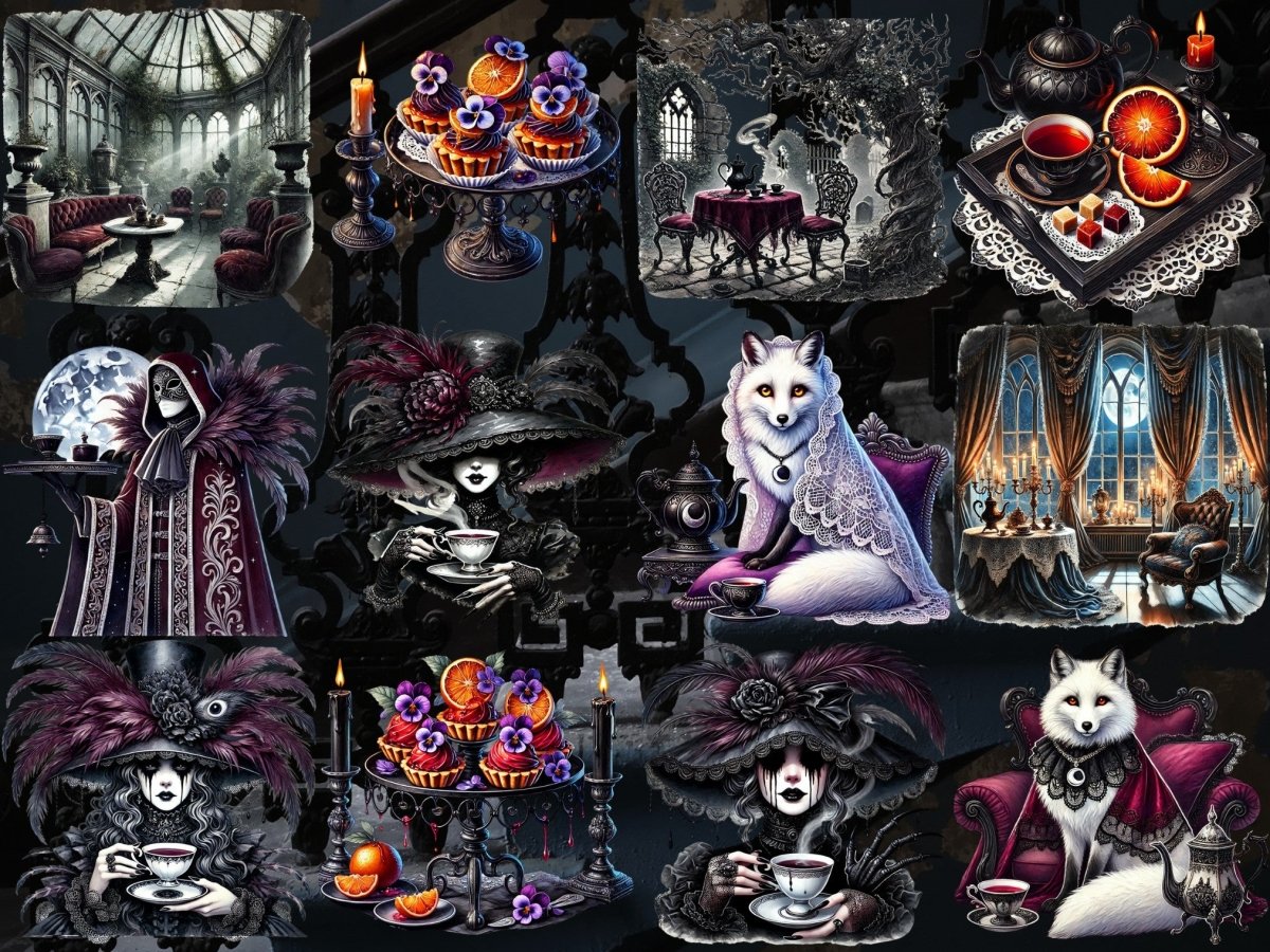 Gotický čajový večírek Clipart (LIMITOVANÁ EDICE) image 4