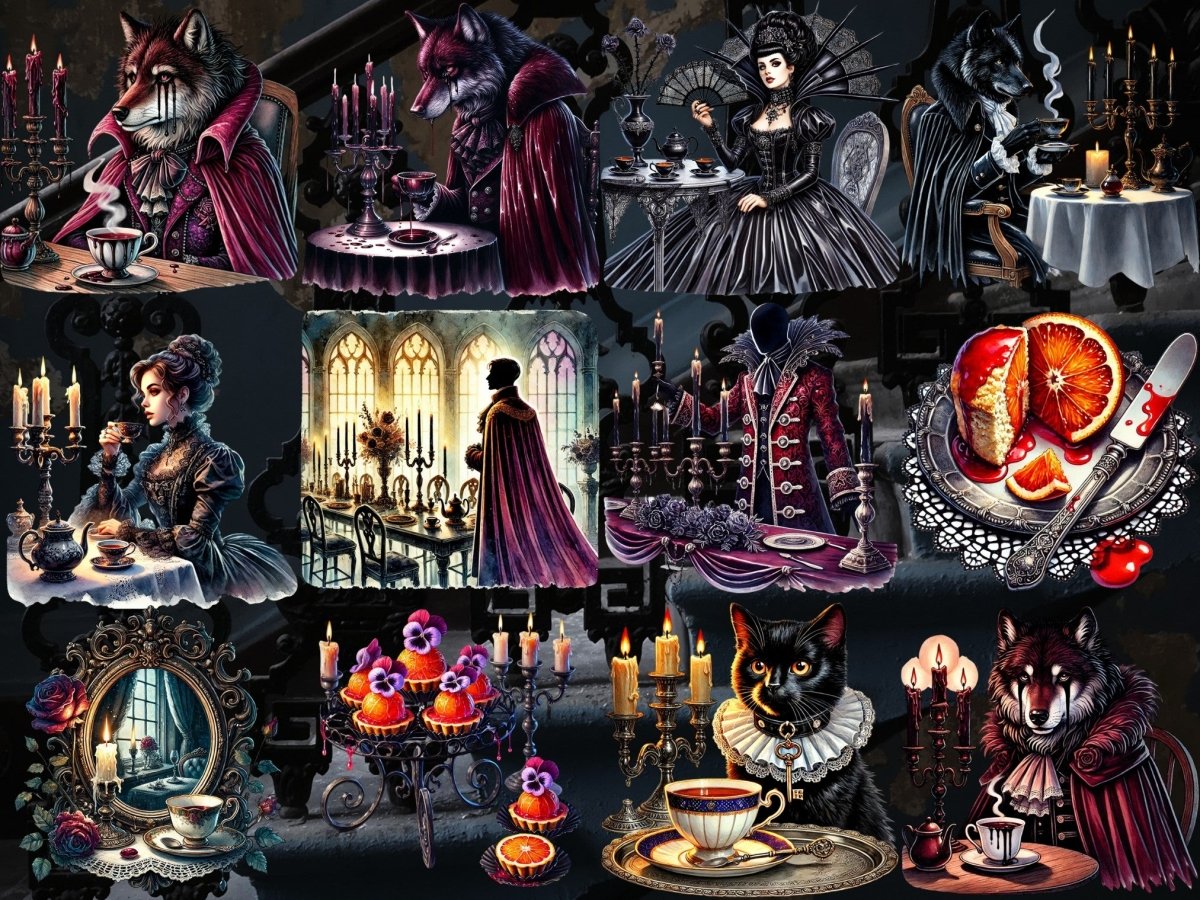 Gotický čajový večírek Clipart (LIMITOVANÁ EDICE) image 7