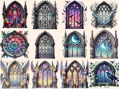 Gothic Windows Clipart Cathedral Window Art - Wonders Artist