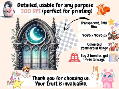 Gothic Windows Clipart Cathedral Window Art - Wonders Artist