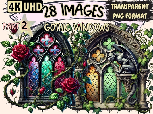 Gothic Windows (P2) Clipart Cathedral Window Art - Wonders Artist