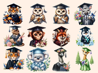 Graduation Animals Clipart Animal design - Wonders Artist