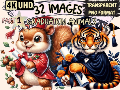 Graduation Animals Clipart Animal design - Wonders Artist