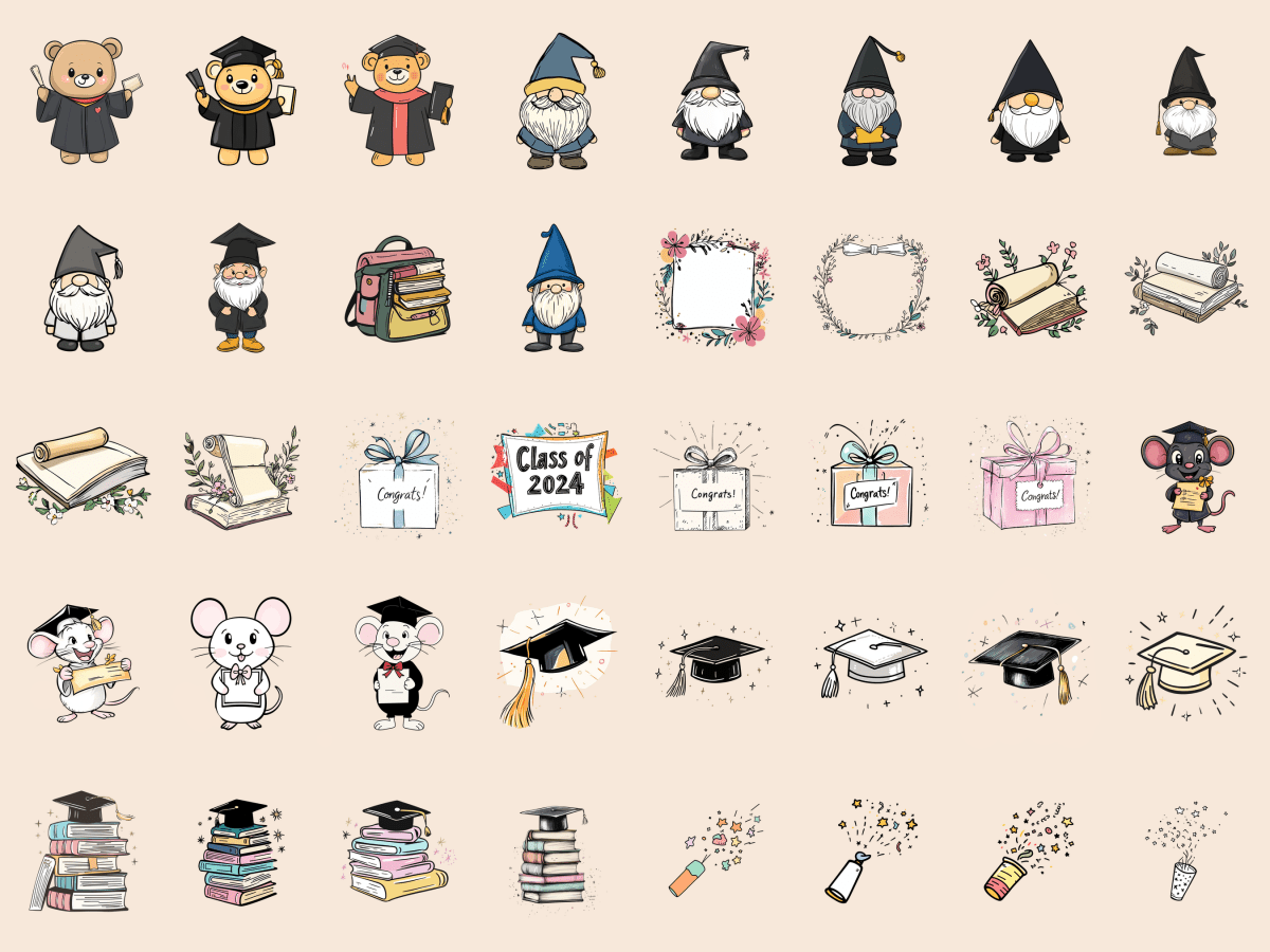 Graduation Cardmaking Clipart All Bundles Cardmaking Clipart - WondersArtist