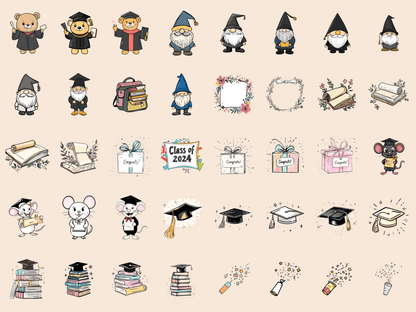 Graduation Cardmaking Clipart All Bundles Cardmaking Clipart - WondersArtist