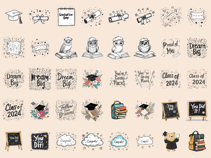 Graduation Cardmaking Clipart All Bundles Cardmaking Clipart - WondersArtist