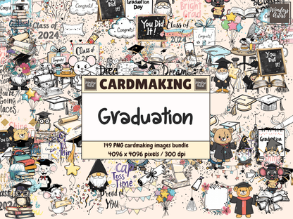 Graduation Cardmaking Clipart All Bundles Cardmaking Clipart - WondersArtist