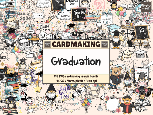 Graduation Cardmaking Clipart All Bundles Cardmaking Clipart - WondersArtist