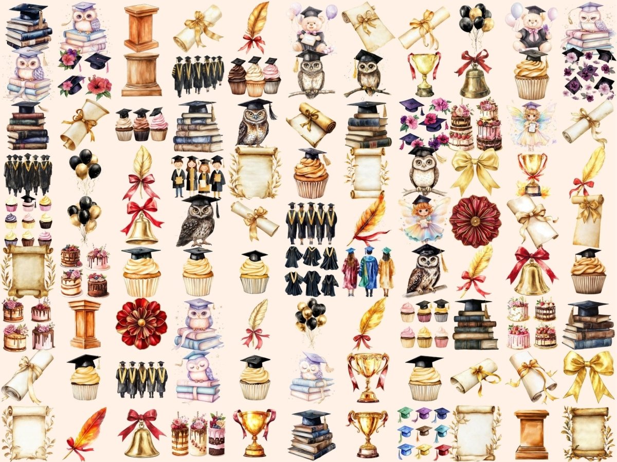 Graduation Watercolor Clipart academic clipart celebration clipart class of png - WondersArtist