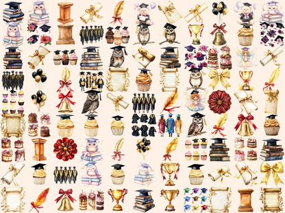 Graduation Watercolor Clipart academic clipart celebration clipart class of png - WondersArtist