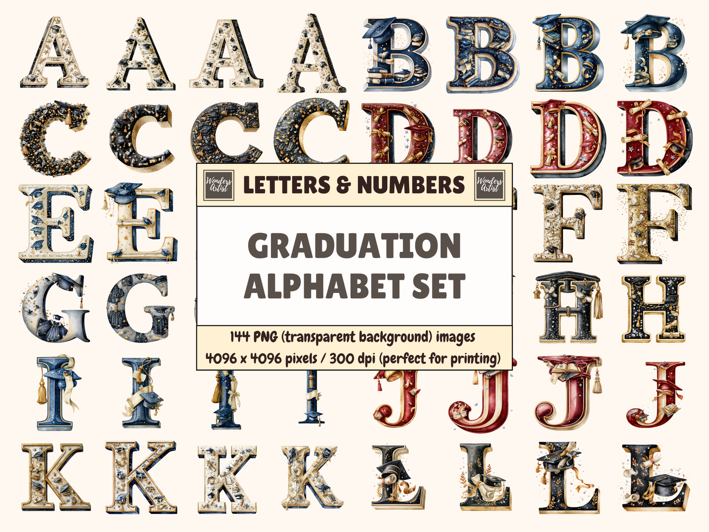Graduation Alphabet & Numbers