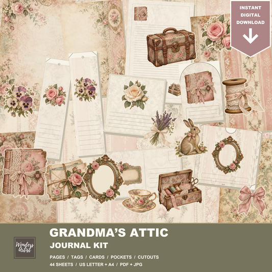 Grandmas Attic Journal Kit — complete digital bundle