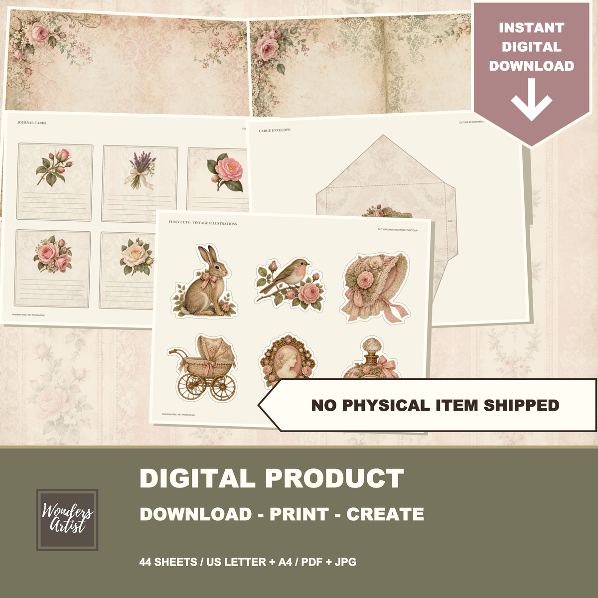 Grandmas Attic Journal Kit — digital product notice