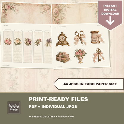 Grandmas Attic Journal Kit — print quality formats