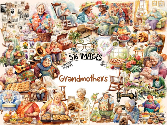 Grandmothers Watercolor Clipart grandma clipart - Wonders Artist