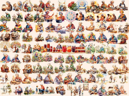 Grandmothers Watercolor Clipart grandma clipart - Wonders Artist