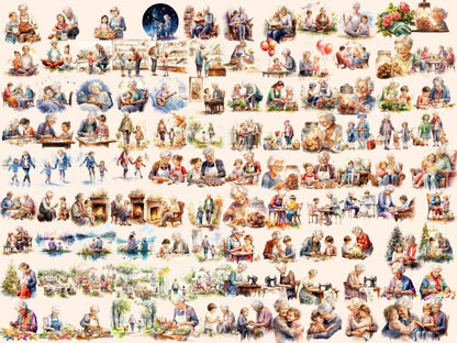 Grandmothers Watercolor Clipart grandma clipart - Wonders Artist