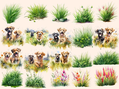 Grass Watercolor Clipart floral clipart - Wonders Artist
