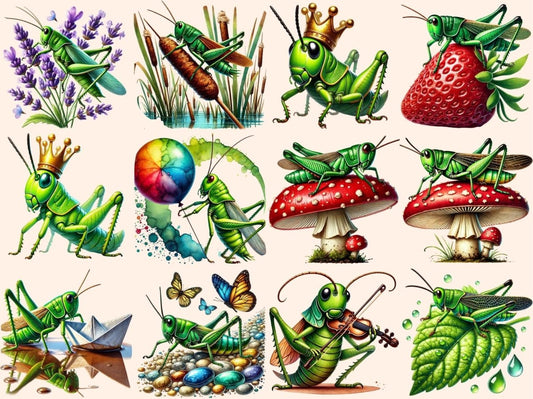 Klíčící kobylky (P2) Clipart