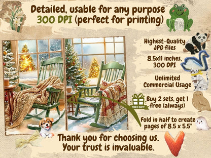 Green Christmas Journal Pages (P1) christmas journals - Wonders Artist