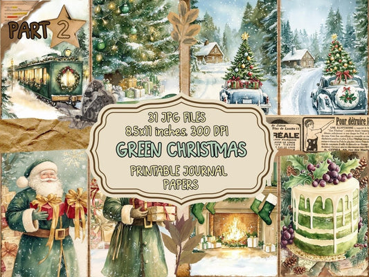 Green Christmas Journal Pages (P2) christmas journals - Wonders Artist