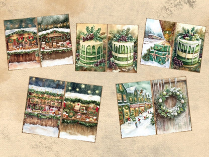 Green Christmas Journal Pages (P2) christmas journals - Wonders Artist
