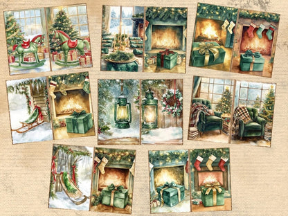 Green Christmas Journal Pages (P3) christmas journals - Wonders Artist