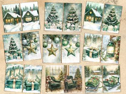 Green Christmas Journal Pages (P3) christmas journals - Wonders Artist