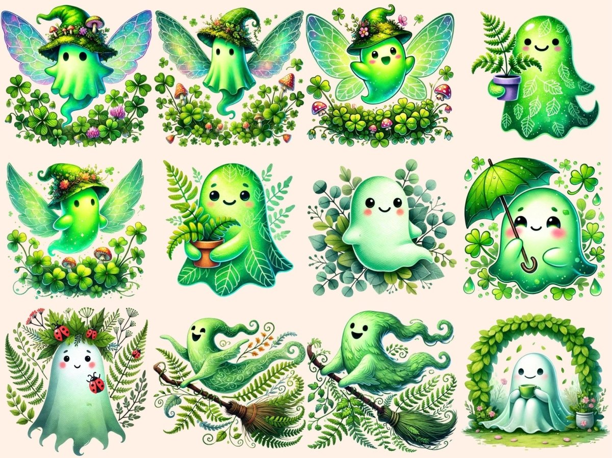 Green Ghosts Clipart colorful ghost png cute ghost art fun ghost png - WondersArtist