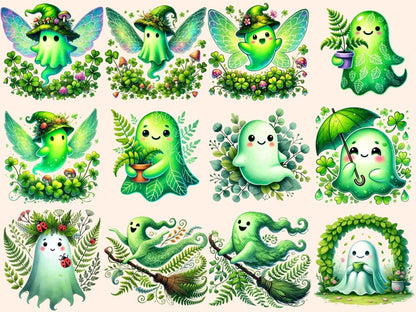 Green Ghosts Clipart colorful ghost png cute ghost art fun ghost png - WondersArtist