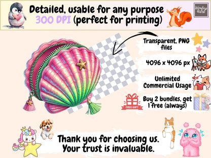 Green & Pink Summer (P1) Clipart colorful summer art - Wonders Artist