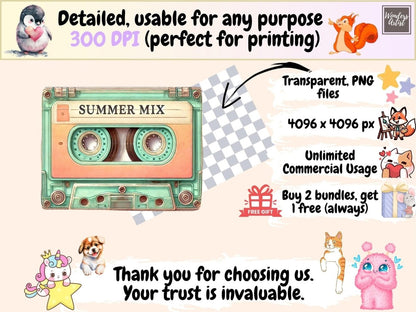 Green & Pink Summer (P2) Clipart colorful summer art - Wonders Artist