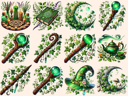 Green Witch Symbols Clipart green magic graphics - Wonders Artist