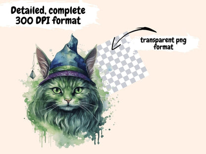 Green Witches Watercolor Clipart fairy clipart - Wonders Artist