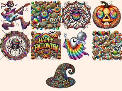 Groovy Halloween (P2) Clipart 70s Halloween Art - Wonders Artist