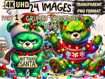 Grumpy Christmas Bears Clipart Bear Clipart - Wonders Artist