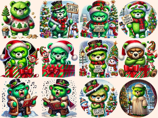 Nadšené vánoční medvědy clipart