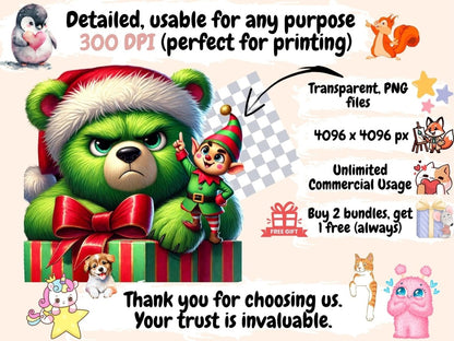 Grumpy Christmas Bears Clipart Bear Clipart - Wonders Artist