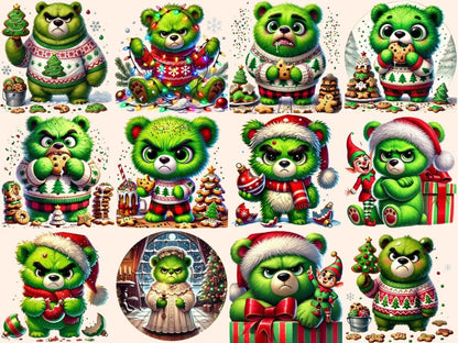 Grumpy Christmas Bears Clipart Bear Clipart - Wonders Artist