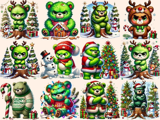 Mrzutí vánoční medvědi (P2) Clipart