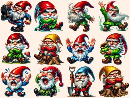Grumpy Gnomes Clipart Angry Gnomes - Wonders Artist