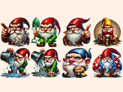 Grumpy Gnomes (P2) Clipart Angry Gnomes - Wonders Artist