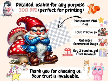 Grumpy Gnomes (P2) Clipart Angry Gnomes - Wonders Artist