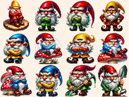 Grumpy Gnomes (P2) Clipart Angry Gnomes - Wonders Artist