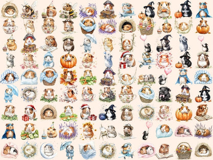 Guinea Pigs Watercolor Clipart Animal Clipart PNG - Wonders Artist