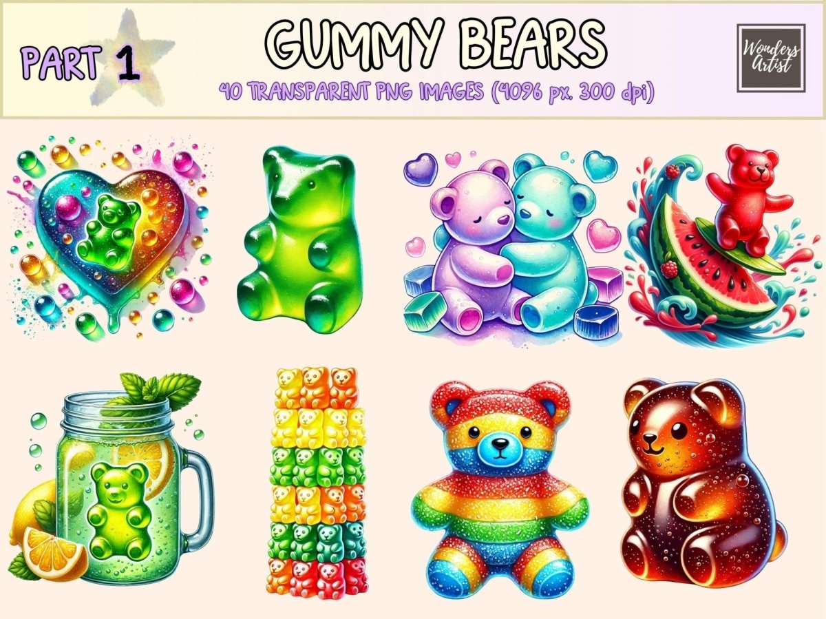 Gummy Bears Clipart bear candy png candy clipart candy printables - WondersArtist
