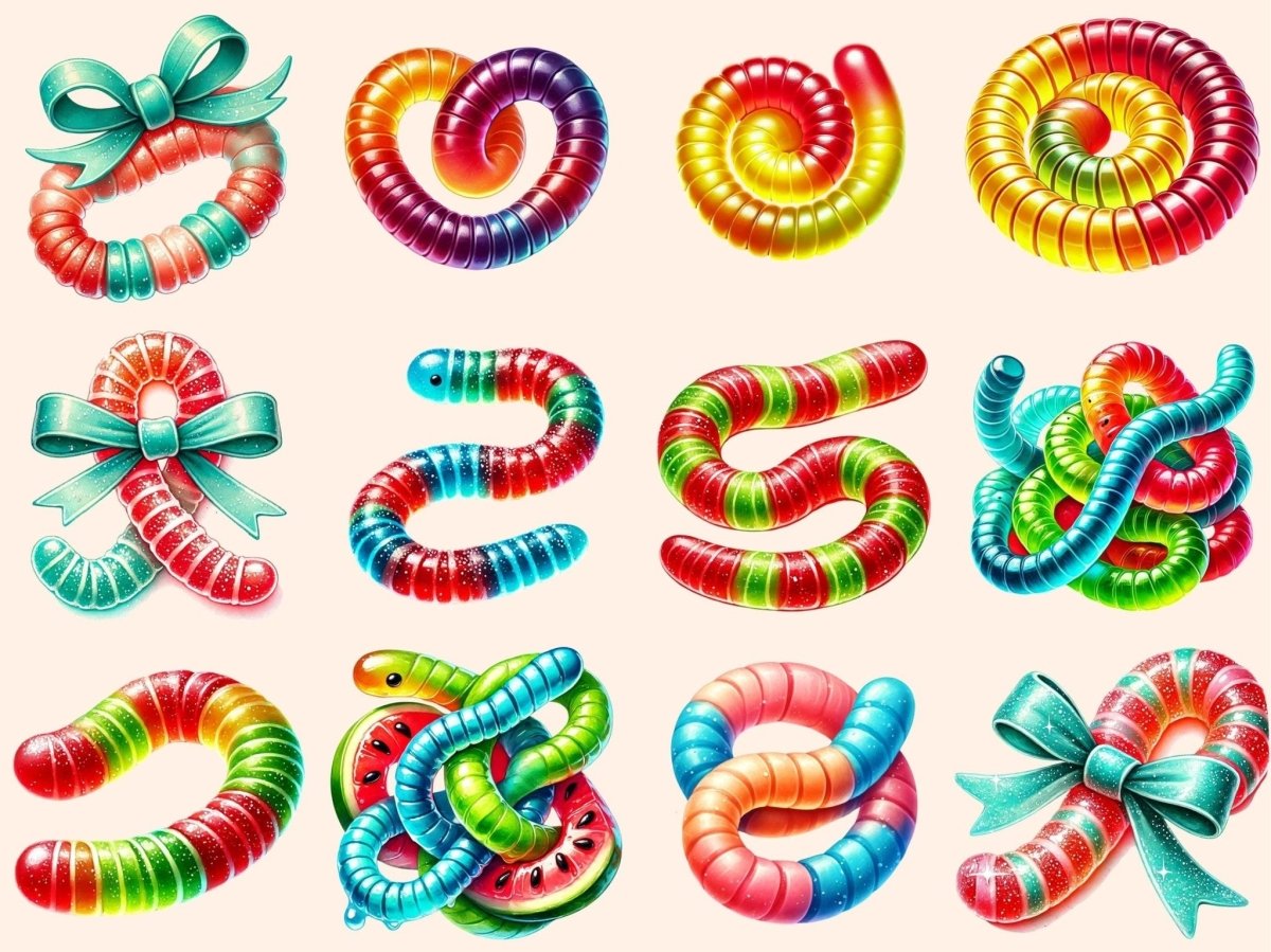 Gummy Worms Clipart candy clipart candy graphics candy printables - WondersArtist
