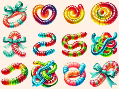 Gummy Worms Clipart candy clipart candy graphics candy printables - WondersArtist