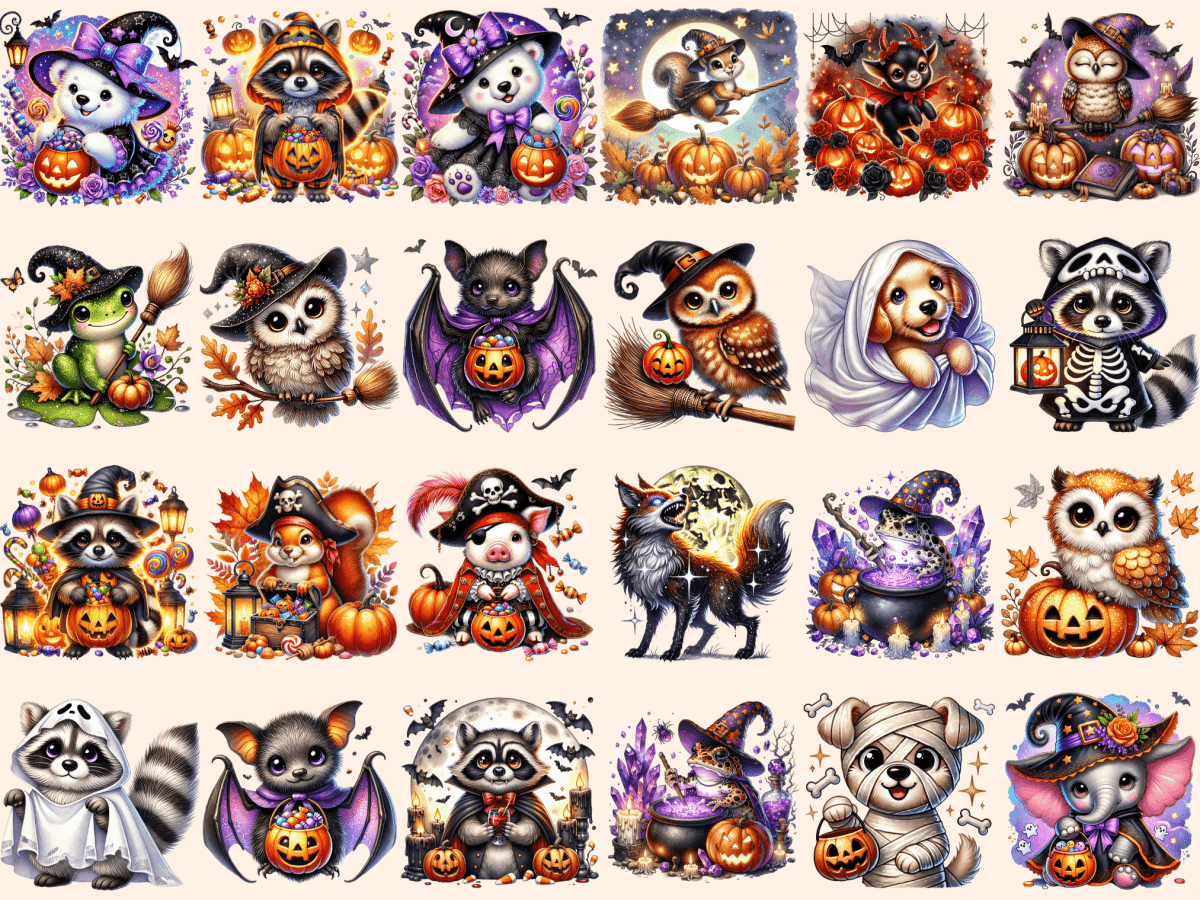 Halloween Animals Clipart animal artwork autopost creepy critters - WondersArtist