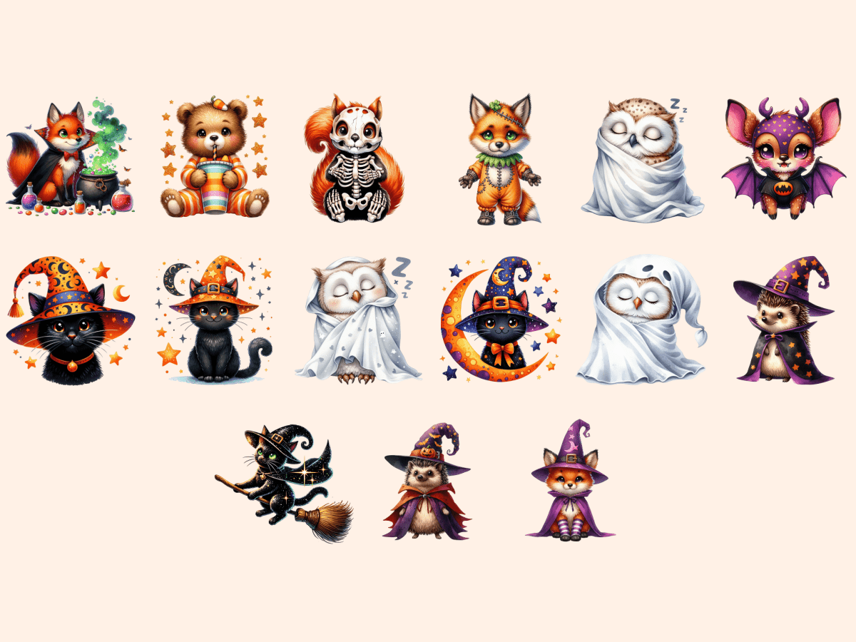 Halloween Animals Clipart animal artwork autopost creepy critters - WondersArtist